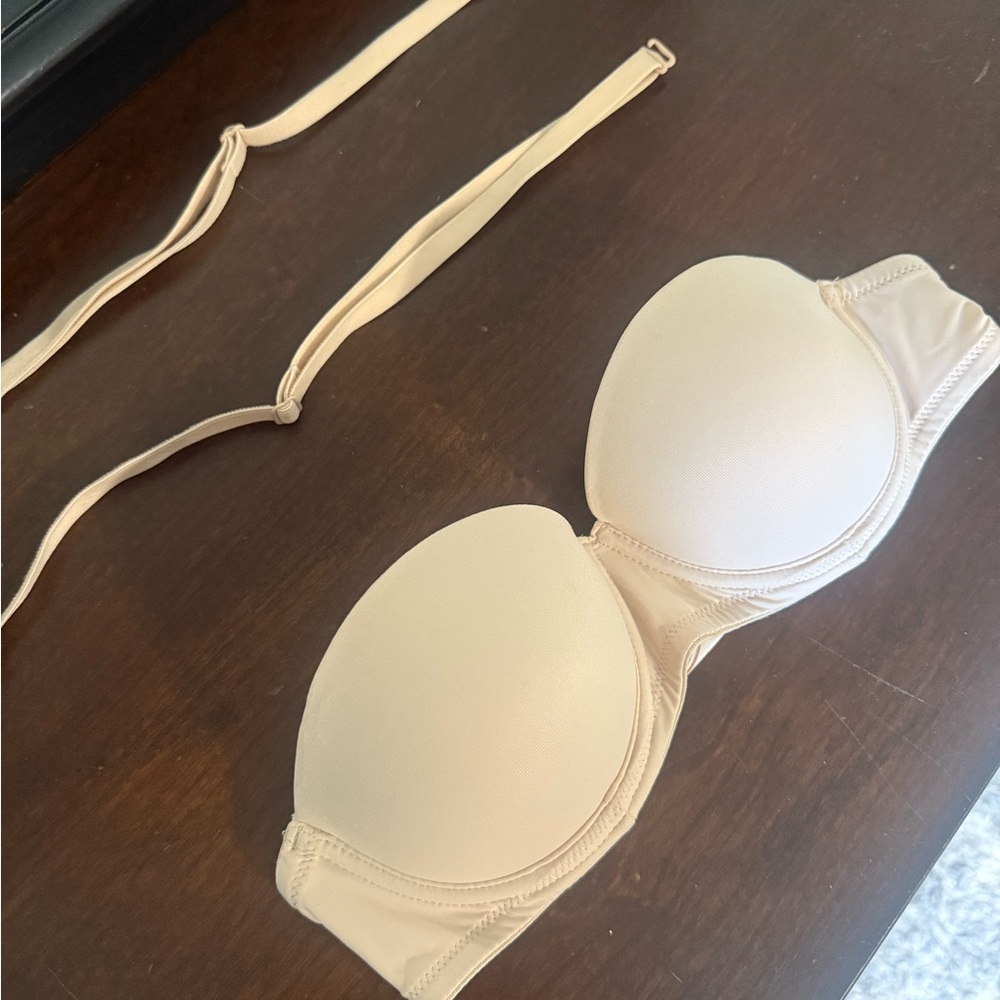 PINK Victoria's Secret Cream Strapless Bra with Convertible Straps